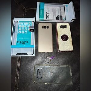•3• Galaxy S8+ cellphone cases + glitter reversible insert for clear cases